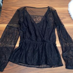 Express Lace Top - black